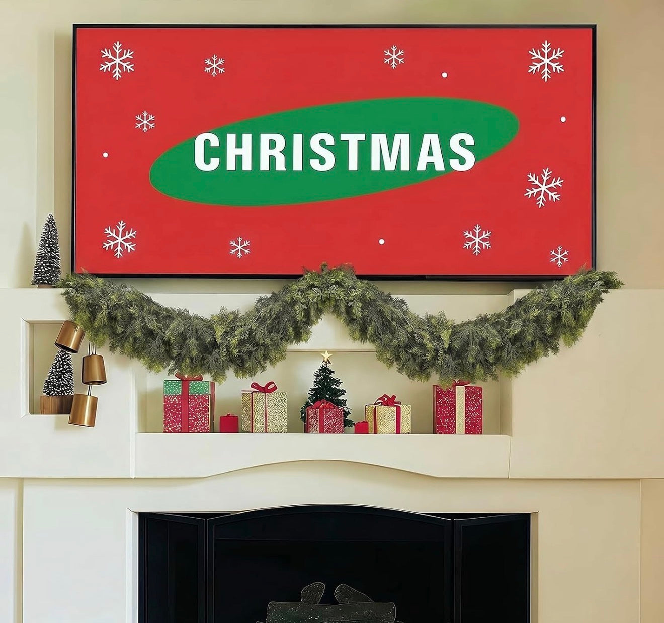 Hearth & Holly Real-Touch Cedar Garland — 6FT, 2-Pack