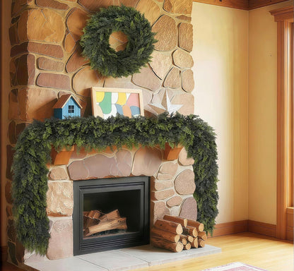Hearth & Holly Real-Touch Cedar Garland — 6FT, 2-Pack